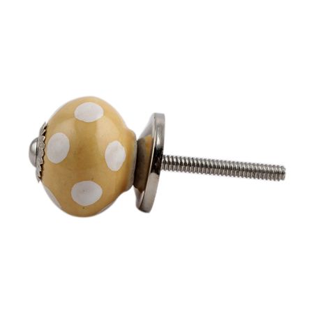 Beige Polka Dot Small Ceramic Drawer Knob